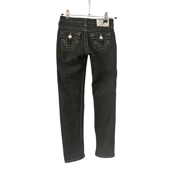 True Religion Skinny With Flaps Super Vixen Black Jeans Girls Size 8 - Picture 1 of 8